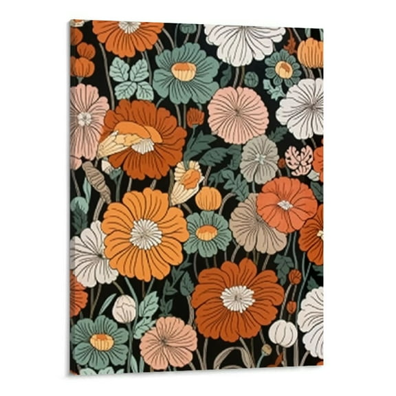 JRXY Rustic Farmhouse Fall Autumn Colorful Pumpkins Pumpkin Framed Wall Art Canvas Prints Decor, 16x20 Inch, Retro Artwork Gifts for Home Bedroom 16x20in