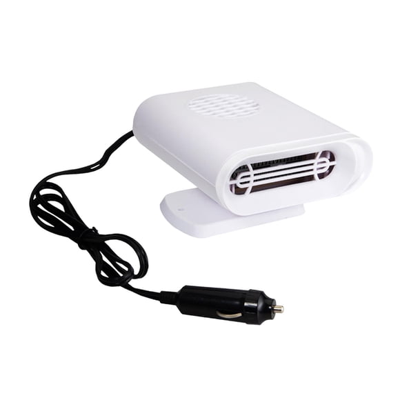 veasfak Car Fan Heater Heating Windscreen Defogger White for Automobile Compact 24V