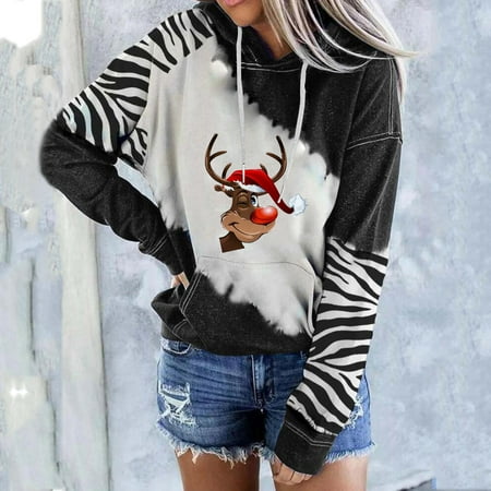 

Zedker Trendy Sweatshirts For Women 2022 Fashion Women S Print Round-Neck Pullover Tops Long Sleeve Hooded Blouse Sweatshirt