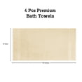 thumbnail image 3 of Casa Lino 4Pc Premium Bath Towels (54" x 27") - 100% Cotton, 400GSM, Ultra Soft & Absorbent (Cream), 3 of 6