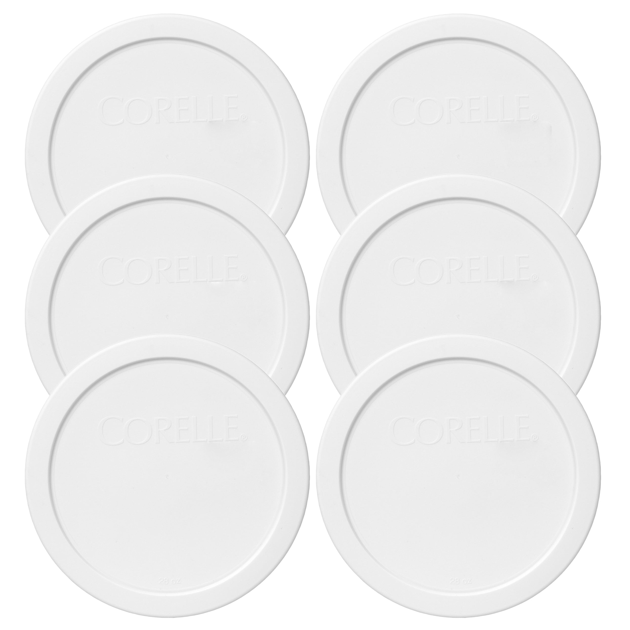 Corelle Replacement Lid 428PC 6.5" White Round Plastic Cover (6Pack