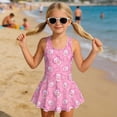 thumbnail image 3 of Uourmeti Cartoon Axolotl Print Girls One Piece Swim Dress - Quick Dry Skirted Bathing Suit for Beach, Pool & Summer Vacation, 3 of 8
