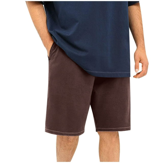 ameIAEA Men Workout Shorts with Pockets Elastic Waist Drawstring Summer Workout Sport Shorts