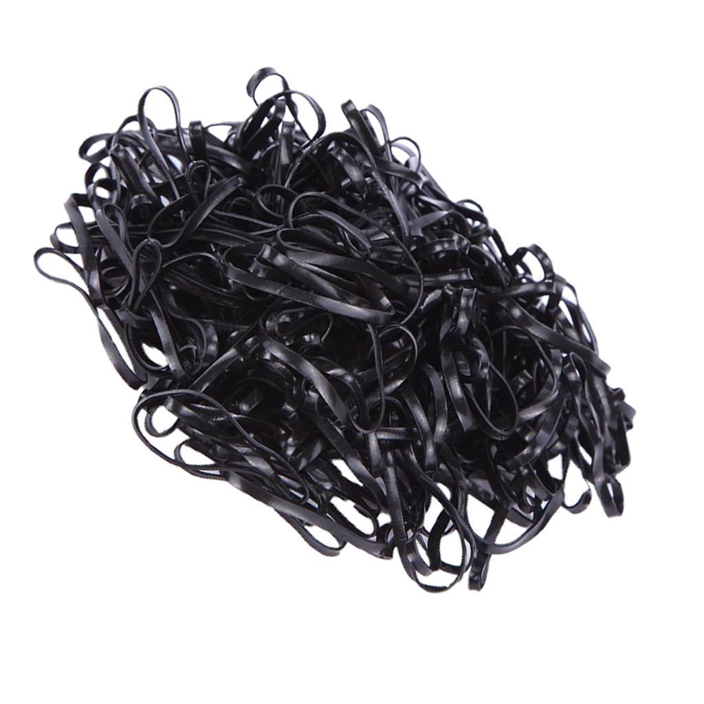 100 Pieces/set Hair Elastics Hair Bands , Rubber Bands for Braiding and Ponytail Black