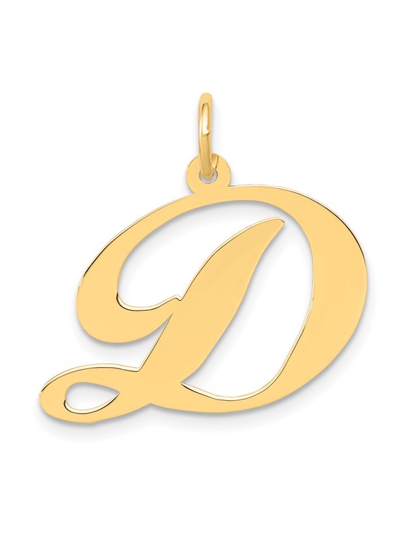 Beautiful 14k Large Fancy Script Initial D Charm