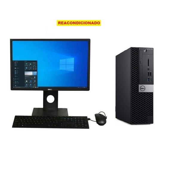 PC Dell OptiPlex 7070 SFF, Intel Core i5-9a, 8GB RAM, 256GB SSD, Monitor 19”, REACONDICIONADO
