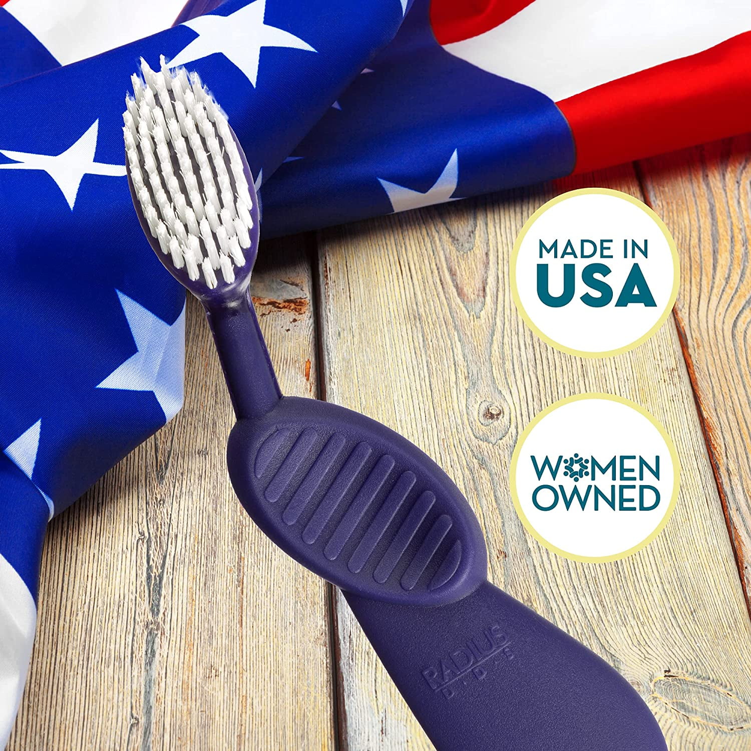 RADIUS Toothbrush Flex Brush BPA Free & ADA Accepted Designed to Improve Gum Health & Reduce Gum Issues - Right Hand - Purple/ Watermelon/ Mint - Pack of 3
