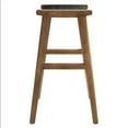 thumbnail image 4 of Modway Saoirse 29.5" Woven Leather & Wood Bar Stool in Black/Walnut (Set of 2), 4 of 10