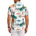 thumbnail image 4 of QHRMKOG Mens Shirt Relaxed Fit Tropical Print Short Sleeve Hawaiian Shirts Light Holiday Button Down Beach Shirt Summer Fashion Shirts White 2XL, 4 of 6
