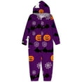 thumbnail image 6 of XUNHAO Matching Halloween Family Outfit Parent Child Outfit Cute Pumpkin Halloween Print Hooded Zipper Home Jumpsuit Outdoor Photography Set, 6 of 6