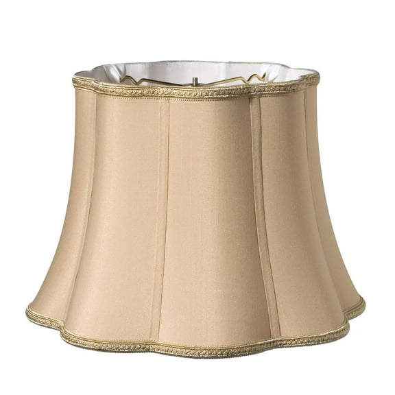 Cloth & Wire White Melon Out Scallop Softback Fabric Lampshade w/ Washer Fitter