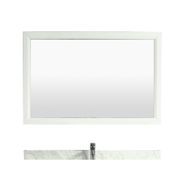 Eviva Aberdeen 48 White Framed Bathroom Wall Mirror Walmart Com Walmart Com