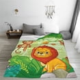 thumbnail image 5 of Salouo African Animals in the Jungle Print Bed Blankets,Flannel Blanket Comfortable Air Conditioning Blanket Lightweight Blanket for Sofa Bed Travel & Couch -50"x40", 5 of 8