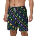 thumbnail image 2 of Uemuo Mardi Gras Strings of Beads Pattern Mens Swim Trunks Quick Dry Board Shorts with Mesh Lining, Stretch Beach Shorts Quick Dry No-Chafing Board Shorts-Medium, 2 of 9