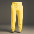 thumbnail image 4 of Fall Pants for Women 2025 Athletic Cuffed Joggers with Pockets Comfy Fashion Baggy Yellow 2XL, 4 of 4