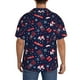 thumbnail image 3 of Balery Winter Skiing Snowflakes Camisa Casual de Manga Corta con Botones para Hombre, Texturizada, Estilo Cubano, para Playa, Verano-Large, 3 of 5