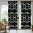 thumbnail image 5 of Outdoor Curtains for Patio Waterproof, Black Boho Outdoor Privacy Panels Grommet, Vintage Ethnic Tribe Abstract Art Geometric Blackout Outside Curtains for Porch/Cabana 54"x95", 1 Panel, 5 of 8
