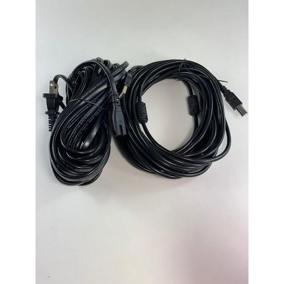 [UL Listed] OMNIHIL 30FT AC Power Cord 30FT USB-B Cable Compatible with Canon PIXMA TS8320 Printer