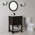 thumbnail image 2 of Bellaterra Home Round framed mirror-manufactured wood-sable walnut, 2 of 2