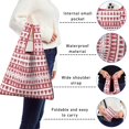 thumbnail image 5 of 5 Pack Foldable Shopping Bag,Red Christmas Pattern Reusable Grocery Bags with Pockets,Large Reusable Tote Bags with Handles Waterproof & Lightweight, 5 of 6