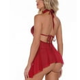 thumbnail image 4 of Lilgiuy Lingerie for Women's Underwear Strap Backless Perspective Front Open Charming Sleepwear for New Year Christmas, 4 of 5