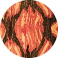 thumbnail image 1 of Ahgly Company Indoor Round Abstract Orange Modern Area Rugs, 4' Round, 1 of 4