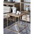 thumbnail image 3 of Connexion Decor Portam Reclaimed Elm and Metal End Table in Natural/Brass, 3 of 5
