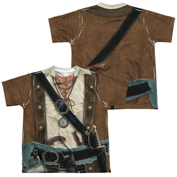 Pirate (Front - Back Print) - Youth Short Sleeve Shirt - Large