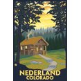 thumbnail image 1 of Nederland, Colorado, Cabin Scene (16x24 Giclee Gallery Art Print, Vivid Textured Wall Decor), 1 of 3