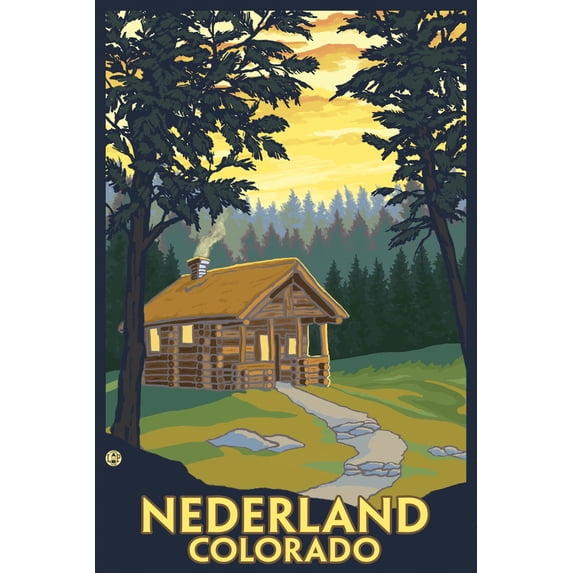 Nederland, Colorado, Cabin Scene (16x24 Giclee Gallery Art Print, Vivid Textured Wall Decor)