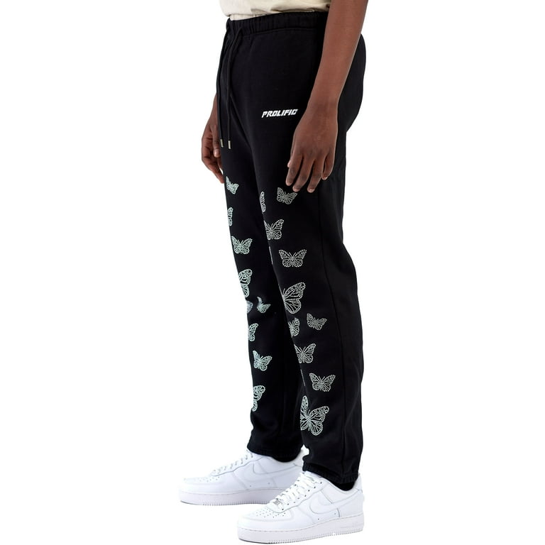 Butterfly rhinestone sweatpants sale