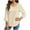 Beige, variant on Womens Blouse Dressy Casual Ruffle 3/4 Sleeve Tops Summer Lightweight Curved Hem Textured Tunic Shirts