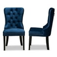 thumbnail image 3 of Bowery Hill Velvet Wood Dining Chairs in Navy Blue (Set of 2), 3 of 9