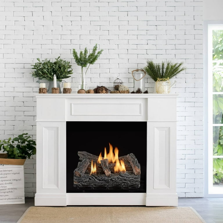 Duluth Forge Ventless Natural Gas Log Set - 21 in. Winter Oak, 32,000 BTU,  Manual Control - Model# DLS-N21M - Walmart.com