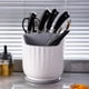 thumbnail image 4 of Xihbxyly Portacuchillos Giratorio, Organizador de Cocina Multifuncional, Diseño Giratorio de 360°, Caja de Almacenamiento Compacta, Ideal para Utensilios y Cubiertos, Fácil de Limpiar, Blanco/Verde,, 4 of 7