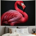 thumbnail image 2 of Orinice Flamingo Black Background Tapestry Wall Hanging Wall Tapestries Decorative Wall Art Aesthetic Tapestry Curtain Home Decoration Tapestry for Bedroom Dorm Living Room Backdrop  50x40inch, 2 of 6