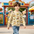 thumbnail image 5 of Spazoro Toddler Boys 100% Cotton Sweatshirts, Cute Cartoon Print Long Sleeve Shirt Fall Crew Neck Causual Pullover Tops for Sports Multicolor Size 3-4 T, 5 of 9