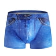 thumbnail image 4 of ZACPNCV Mens Summer Boxer Briefs Faux Denim Print Quick Dry Swimsuit Shorts Underwear Comfortable for Beach Swim, 4 of 7