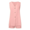 thumbnail image 4 of fatyb Shorts Suit Set for Women Summer 2 Piece Outfits Sleeveless Vest and Pants Suit Business Casual Matching, 4 of 6