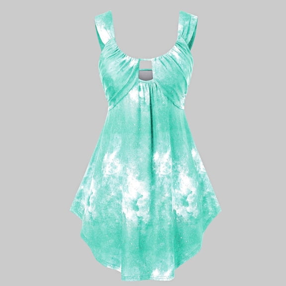 Womens Summer Tank Tops Sleeveless T Shirt Casual Loose Fit Tunic Blouses