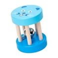 thumbnail image 1 of Sonajero con rodillo de madera para bebé, juguete portátil con campana, enfermería para edades de 0 a 2 años, juguete sensorial , desarrolla azul, 1 of 8
