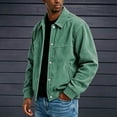 thumbnail image 4 of Mifsaly Mens Corduroy Bomber Jackets Snap Button Collared Jacket Fall Winter Classic Vantage Street Daily Going Out Outfits with Pockets, 4 of 9