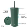 thumbnail image 2 of Vaso aislante moderno, sencillo, con tapa y pajita, 500 ml, 2 of 7