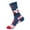 A-Navy, variant on Bibifish Geometric Print Socks For Mens Womens Novelty Mid Calf Socks Colorful Floral Printed Socks Funky Unisex Crew Socks