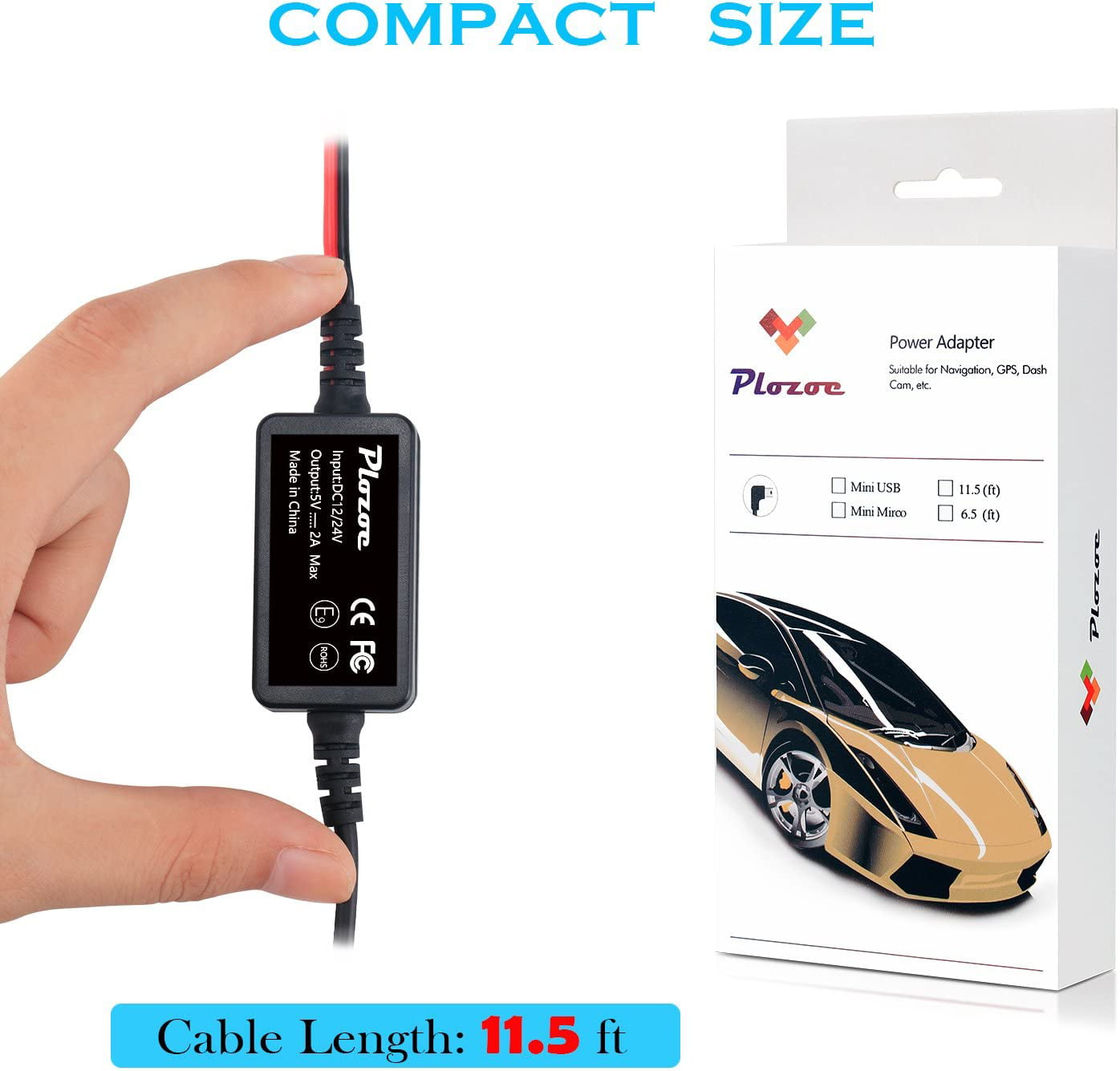 Diamond Lark Dash Cam Hardwire Kit, Converts 12V-24V to 5V Type C