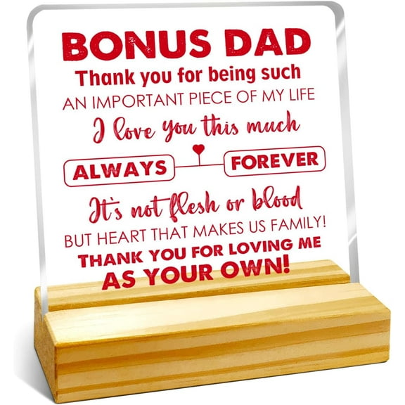 Zomyto Bonus Dad Gift for Father's Day,Thank You Gift for Step daddy,Bonus Dad Gifts,Bonus Dad Thank You for Being Such An Important Piece of My Life Acrylic Plaque