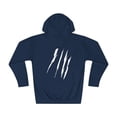 thumbnail image 2 of Effete Feline Claw Marks Scratch Unisex Fleece Hoodie, 2 of 4