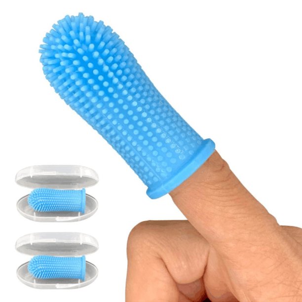 Cepillos de dientes para limpiar las puntas de los dedos de las mascotas Cepillos de dientes de silicona para mascotas Herramientas para limpiar los dientes de las mascotas