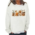 thumbnail image 2 of ICHUANYI Clearance Women Print Round-Neck Long Sleeve Loosen Single Sweatshirt Tops Pullover Blouse ICHUANYI "ICHUANYI", 2 of 5