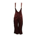 thumbnail image 6 of Cutuoiiu Women's Vintage Fringe Wide Leg Overalls Jumpsuit with Button Closure, Adjustable Straps Pockets Gifts, 6 of 9